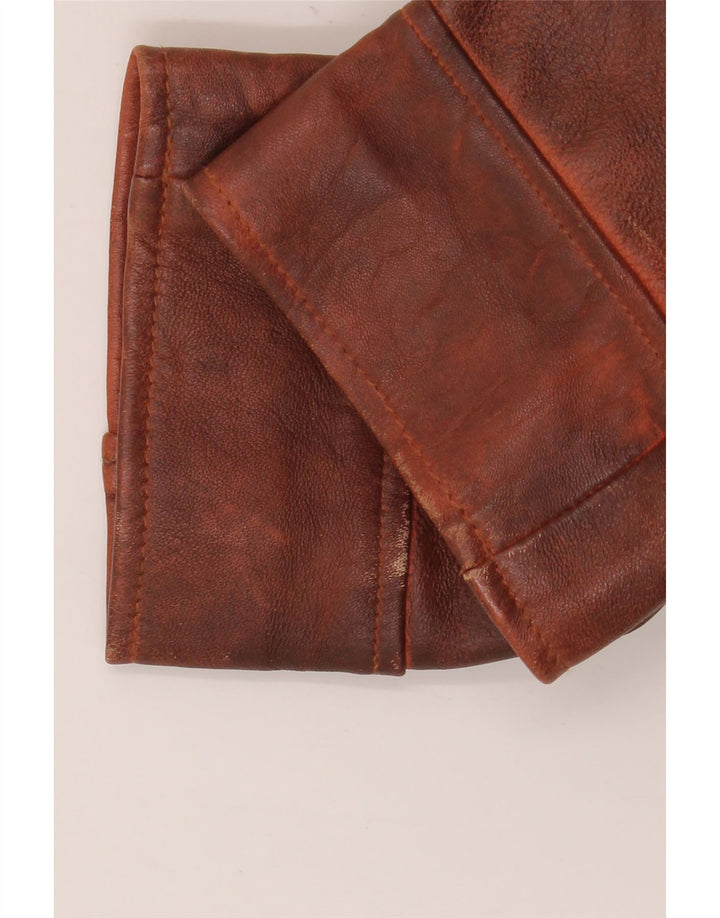 Vintage Damen UK 18 XL Braunes Leder