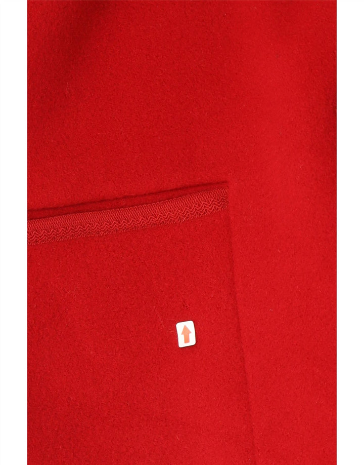 Genny Damen-Blazer mit 3 Knöpfen, übergroß, UK 10, kleine rote Wolle