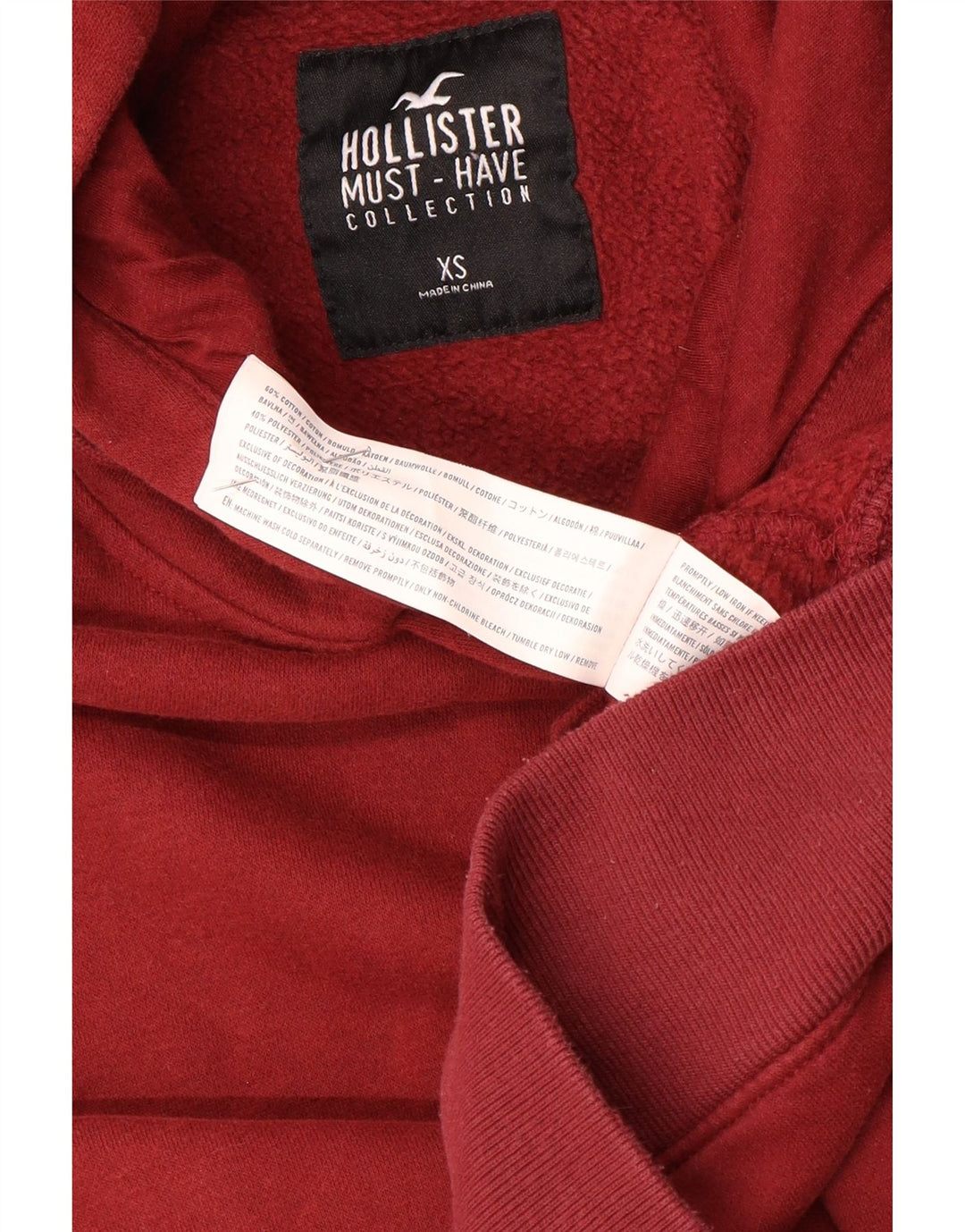 HOLLISTER Herren-Kapuzenpullover mit Grafik, XS, kastanienbraune Baumwolle