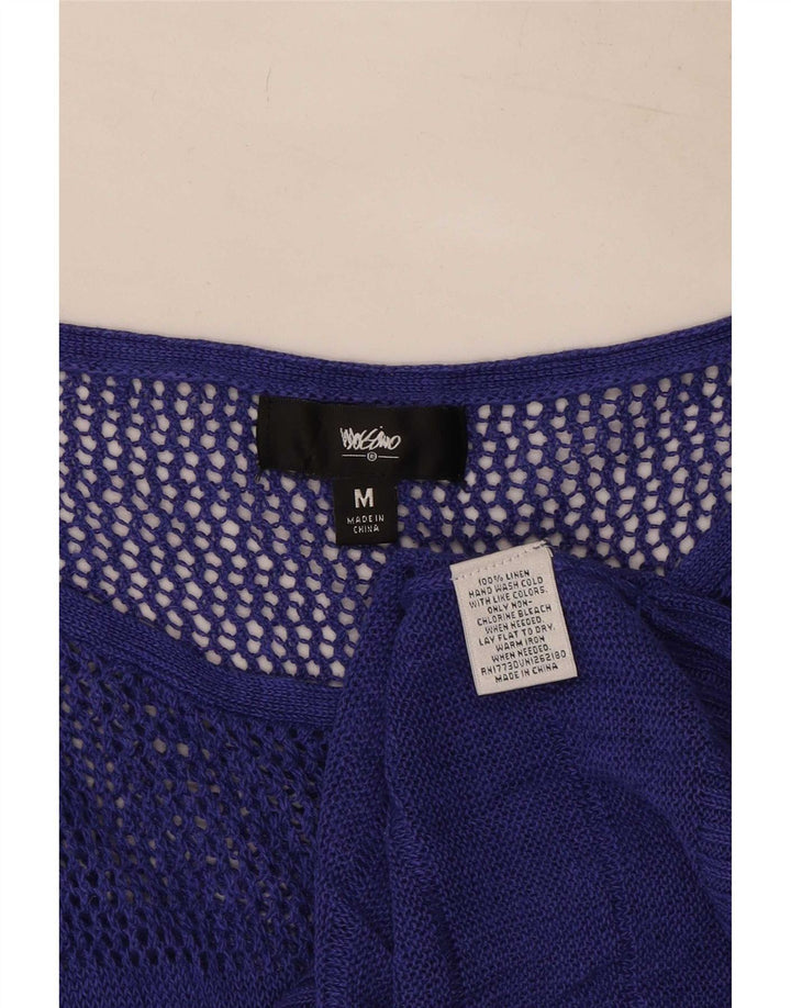 Mossimo Ärmelloses Damen-Blusenoberteil UK 12 Mittelblaues Leinen