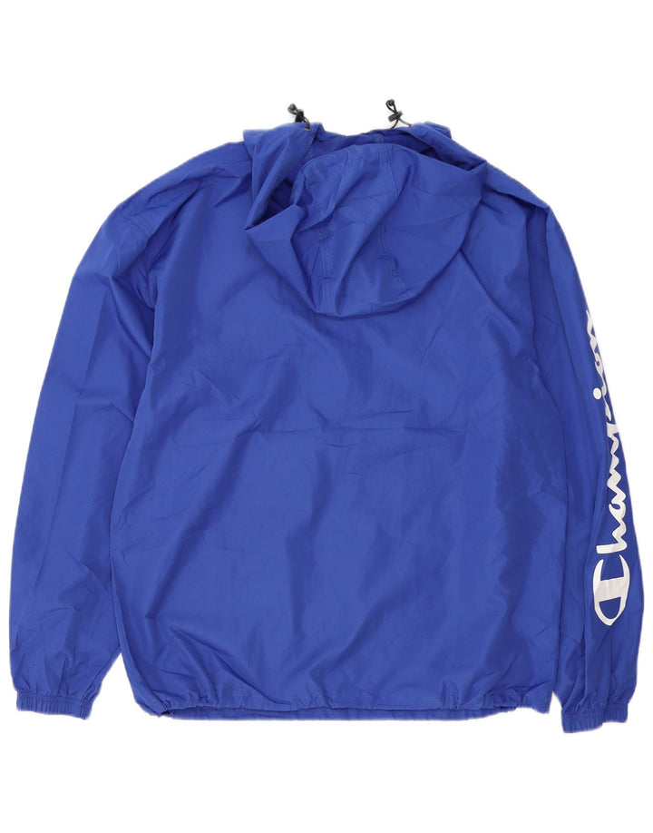 Champion Herren-Regenjacke mit grafischer Kapuze, UK 38, Mittelblau, Polyester