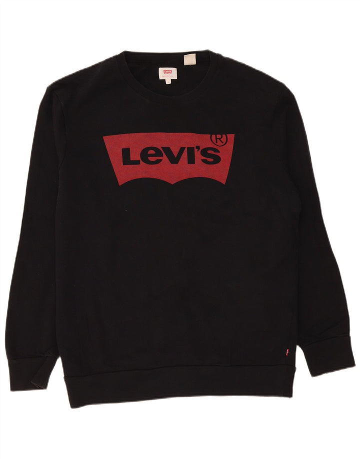 Levi's Herren-Sweatshirt mit Grafik, groß, aus schwarzer Baumwolle