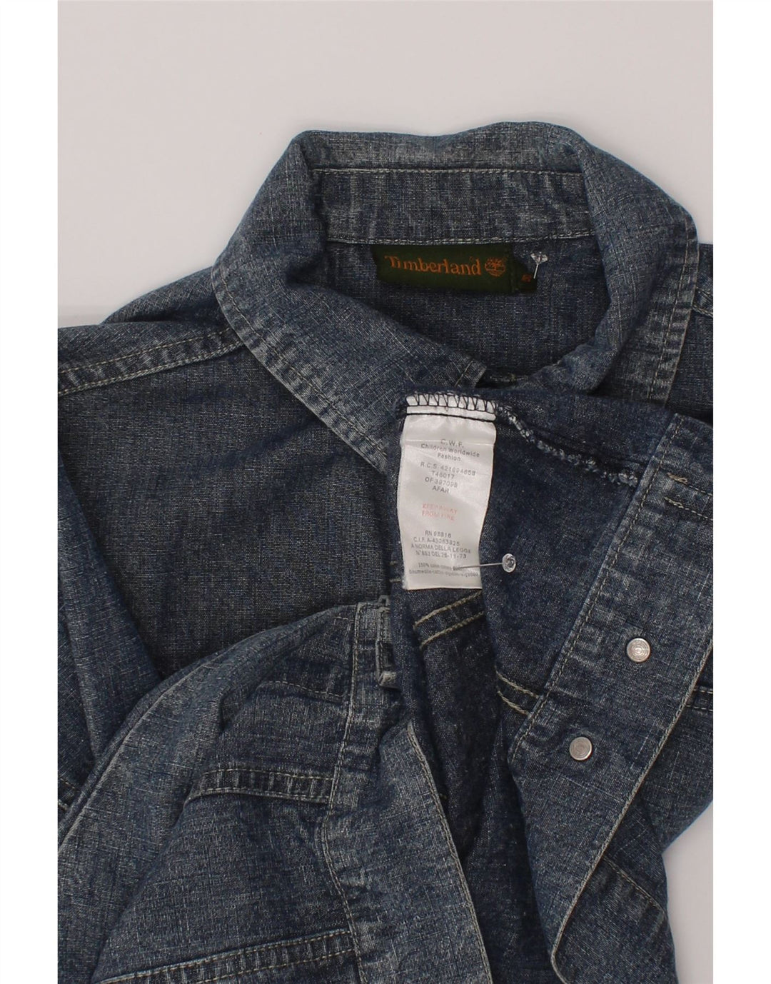 Timberland Jeansjacke für Jungen, 7–8 Jahre, blaue Baumwolle