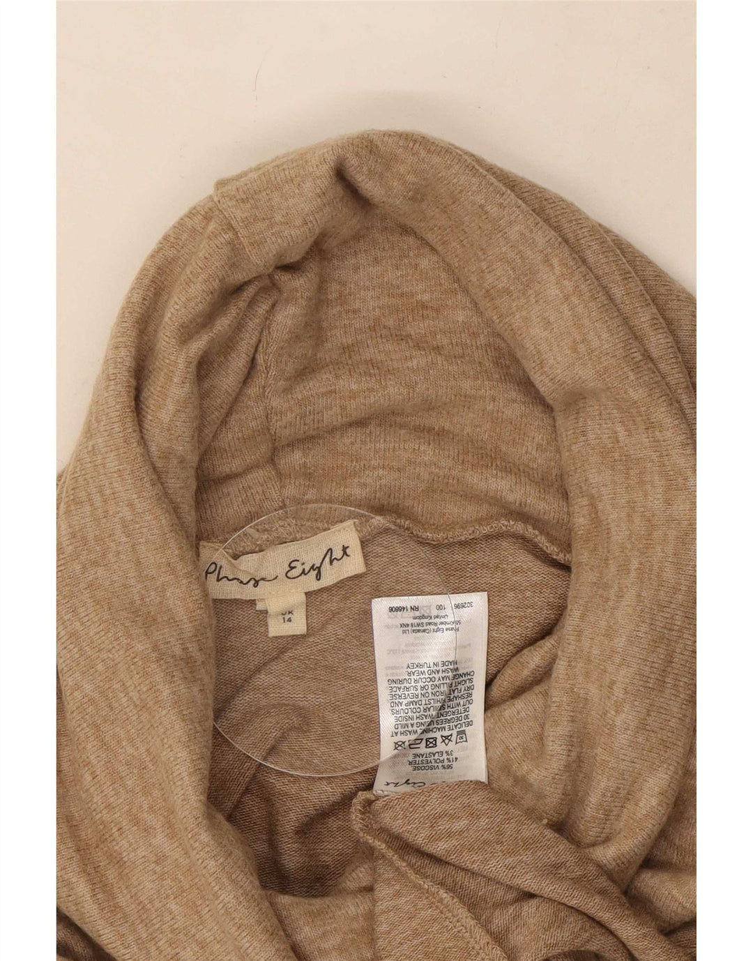 Rollkragenpullover für Damen von Phase Eight, Gr. 14, Größe L, Beige, Viskose