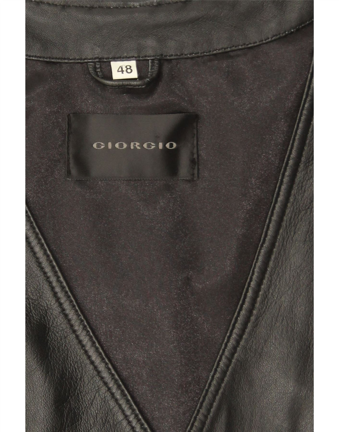 Vintage Herren Lederweste IT 48 Small Schwarz