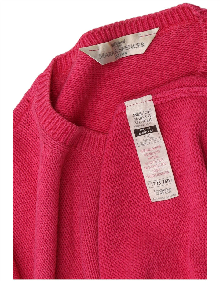 Marks & Spencer Damen-Pullover, übergroß, Rundhalsausschnitt, Gr. 16, Rosa