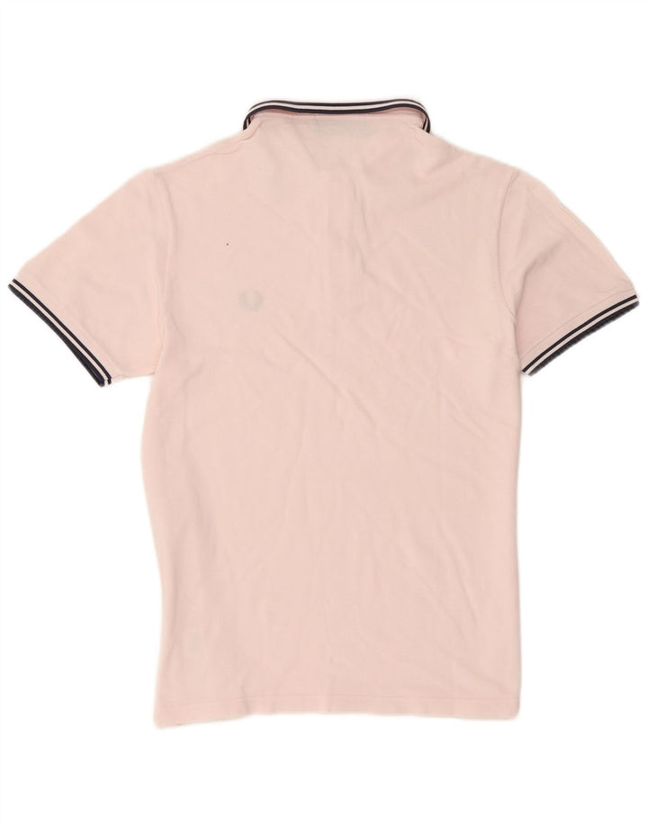 Fred Perry Herren-Poloshirt aus mittelrosa gestreifter Baumwolle