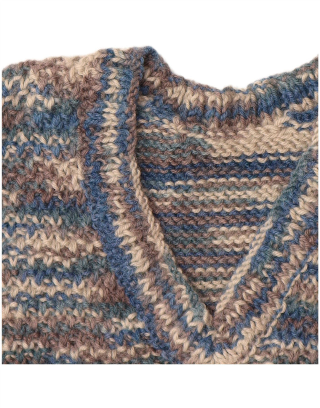 VINTAGE Damen Weste Tank Top UK 8 Small Blau meliert