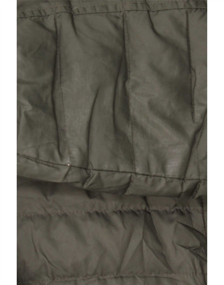 Massimo Dutti Herren Wattierte Jacke UK 40 Large Khaki Polyester