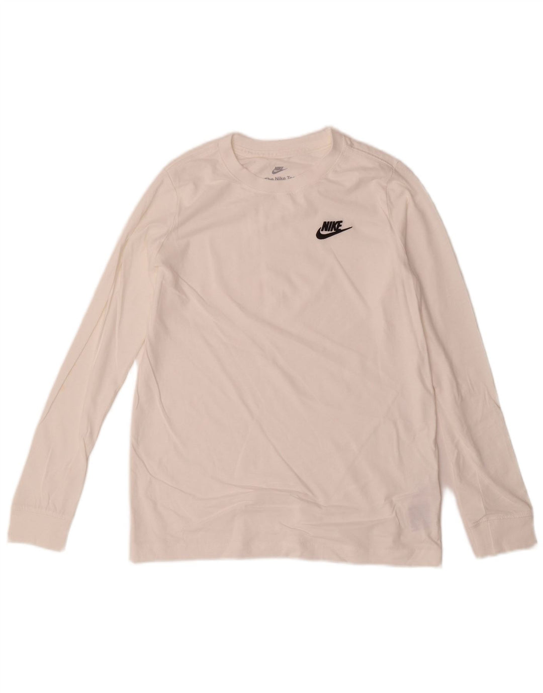 Nike Jungen-Top, langärmelig, 12–13 Jahre, Größe L, weiße Baumwolle