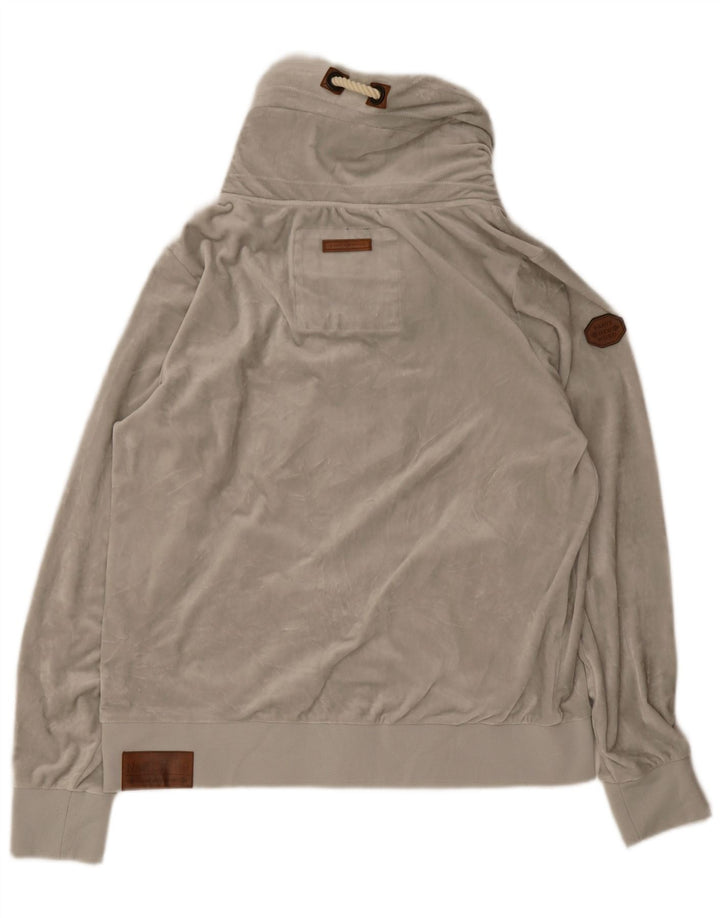 Naketano Herren Velours-Trainingsanzugoberteil, Jacke, 2XL, Grau, Polyester