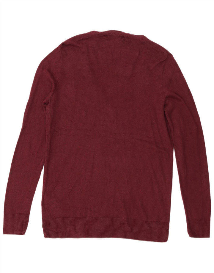 Eddie Bauer Herren-Pullover mit V-Ausschnitt, groß, burgunderrote Baumwolle