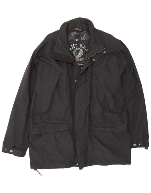 Gant Herren Regenjacke UK 40 Large Marineblaues Nylon
