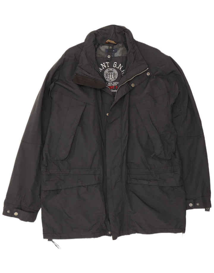 Gant Herren Regenjacke UK 40 Large Marineblaues Nylon