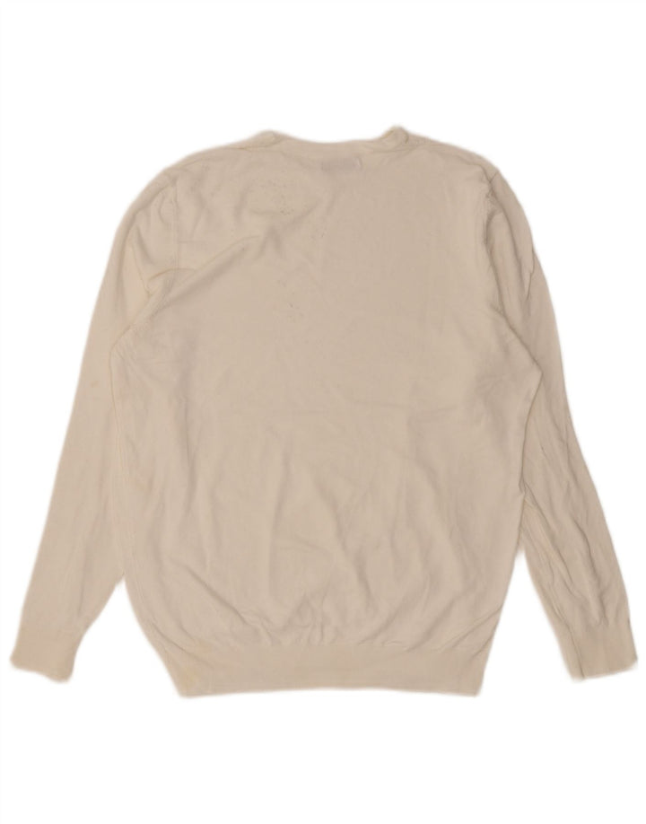 Zara Herren-Pullover mit Rundhalsausschnitt, Größe S, Weiß