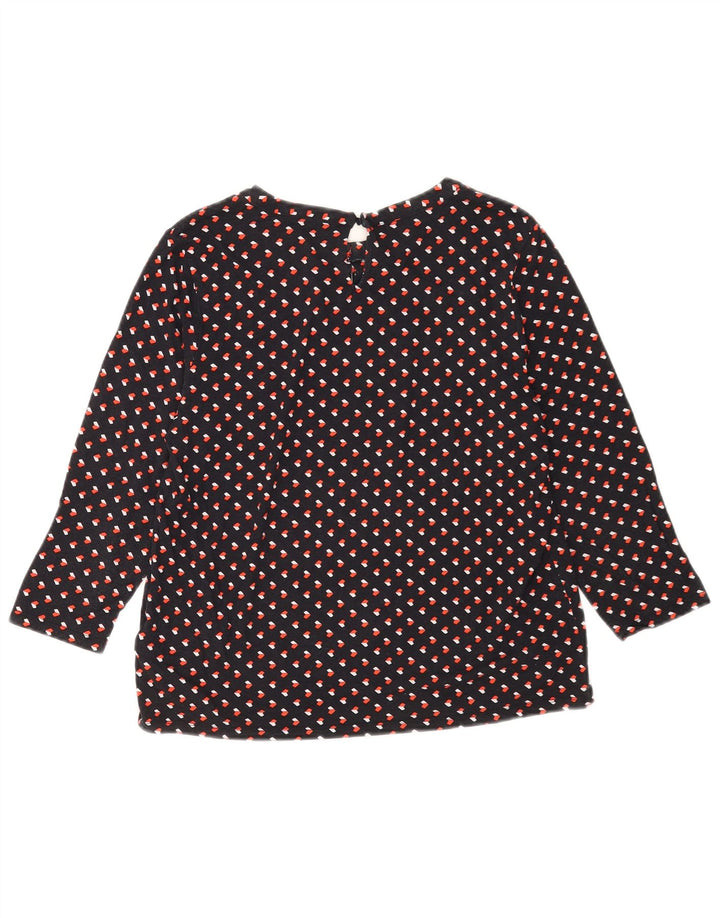 Hobbs Damen-Blusenoberteil mit 3/4-Ärmeln, UK-Größe 44, Mittelschwarz, geometrische Viskose