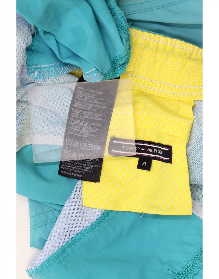 Tommy Hilfiger Herren-Badeshorts mit Grafik, XL, blaues Nylon