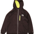 Kapuzenpullover mit Reißverschluss und Animal-Motiv für Jungen, 15–16 Jahre, schwarzes Polyester