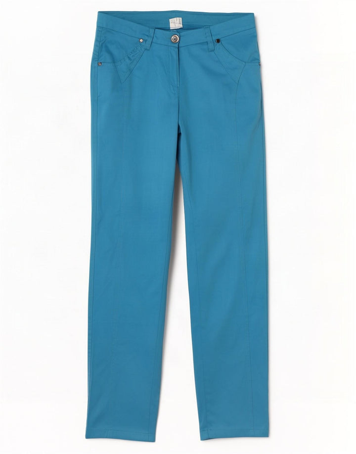 Vintage Damen Slim Casual Hose W28 L30 Blau Polyester