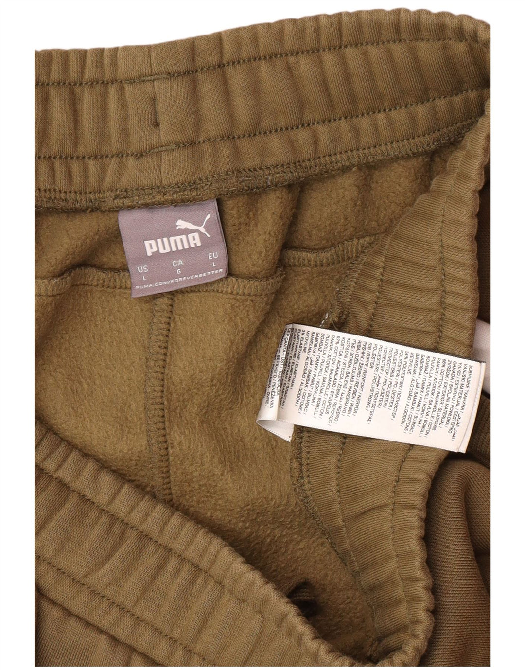 PUMA Herren-Trainingshose, Jogginghose, groß, Khaki, Colourblock-Baumwolle