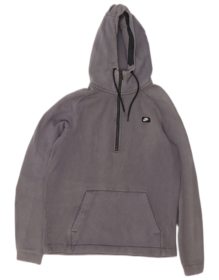 Nike Herren-Kapuzenpullover mit Reißverschluss, mittelgraue Baumwolle