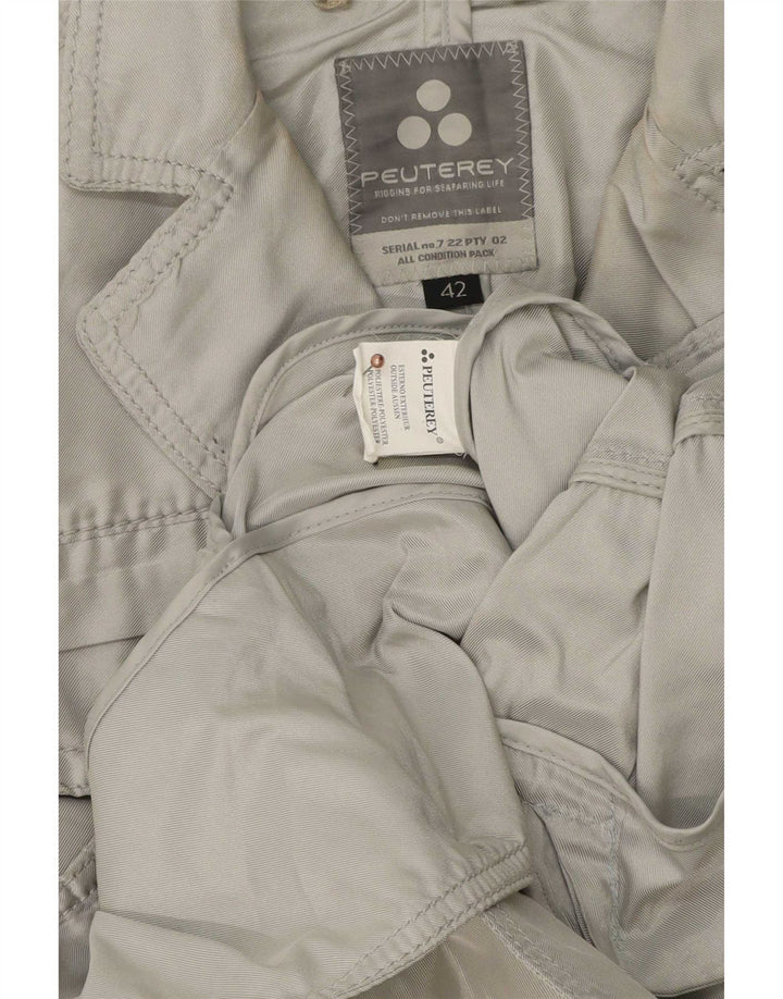 PEUTEREY Damen-Blazerjacke mit 3 Knöpfen, EU 42, großes graues Polyester