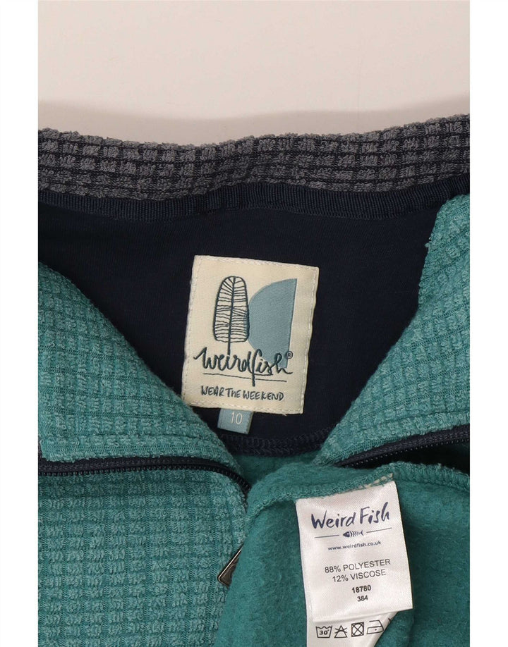 Weird Fish Übergroßer Damen-Fleecepullover mit Reißverschluss am Hals, Gr. 10, Größe S, Grün