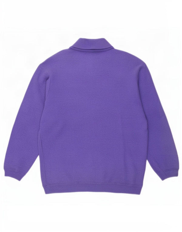 Henri Lloyd Herren-Pullover mit Knopfkragen, klein, lila, Schurwolle