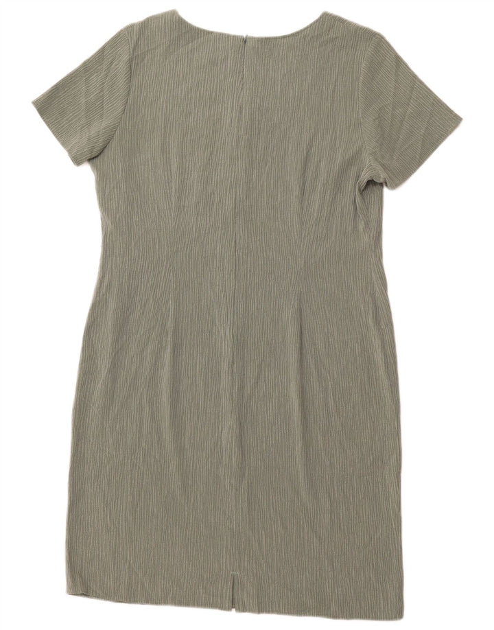 MARKS & SPENCER Damen Etuikleid UK 18 XL Grünes Nadelstreifen-Polyester