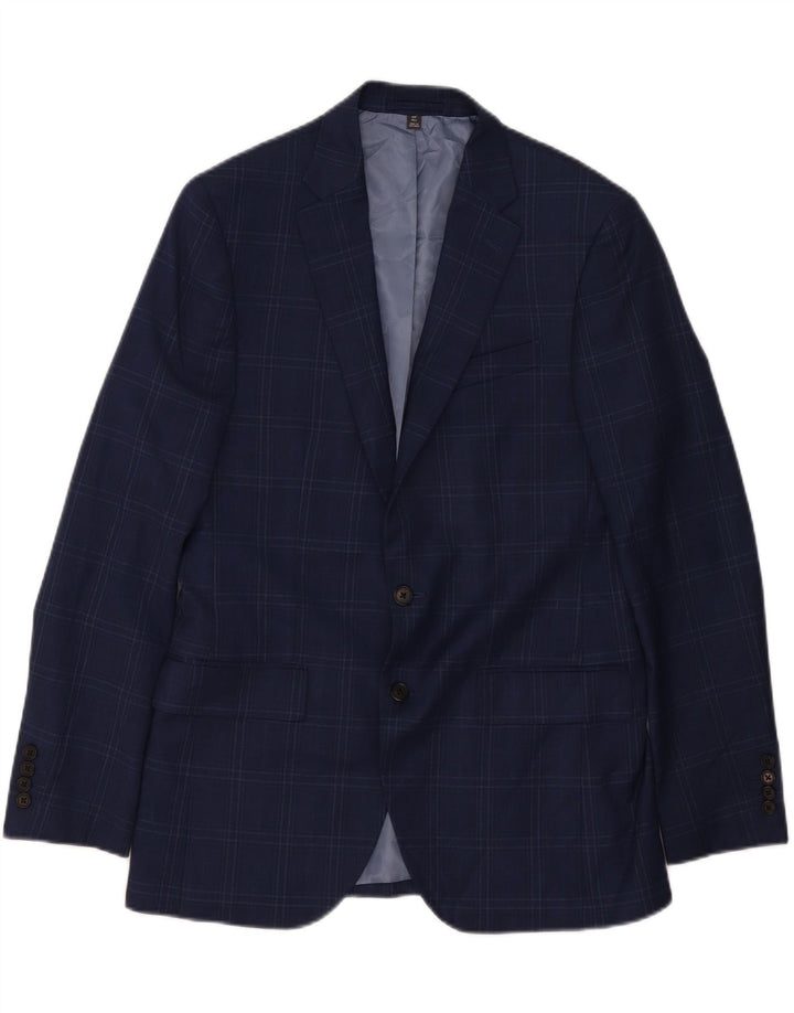 MARKS & SPENCER Herren-Blazer mit 2 Knöpfen, Gr. 40, mittelmarineblau kariert