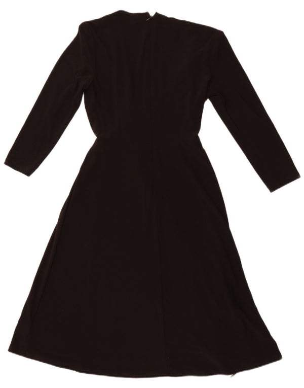 RALPH LAUREN Wickelkleid mit 3/4-Ärmeln für Damen, US 0 XS, schwarz gestreift, Polyester
