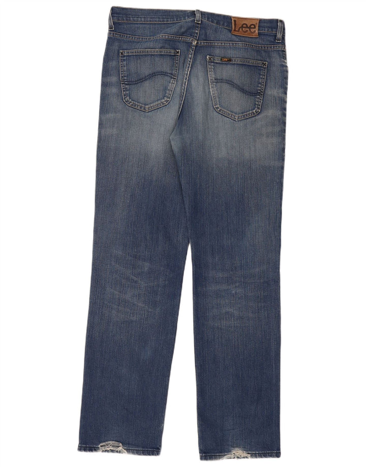 Lee Herren Brooklyn Straight Jeans W36 L34 Blaue Baumwolle