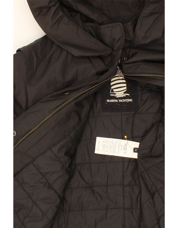 MARINA YACHTING Womens Hooded Windbreaker Jacket IT 50 XL Black Polyester Vintage Marina Yachting and Second-Hand Marina Yachting from Messina Hembry 