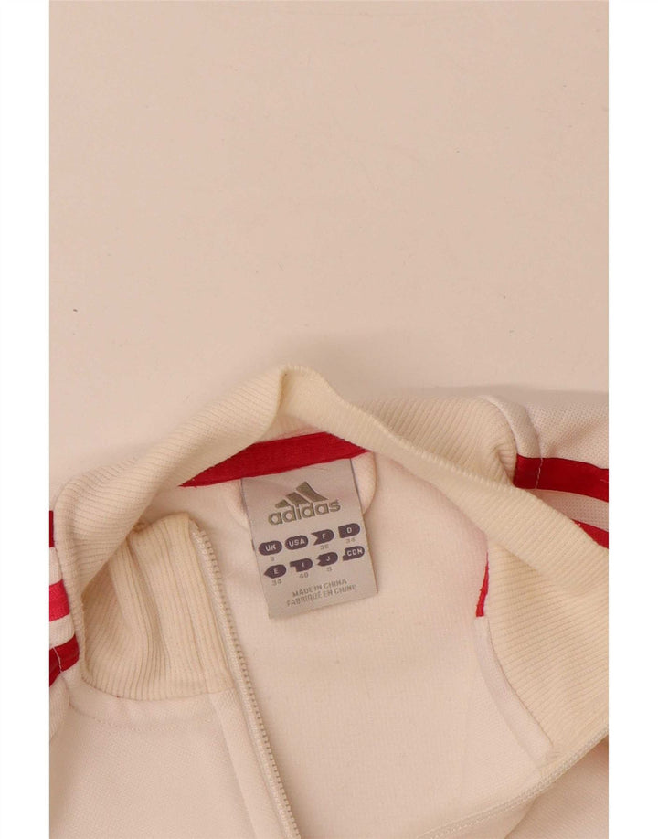 Adidas Damen Grafik-Trainingsanzug-Oberteiljacke UK 8 Small Off White Polyester