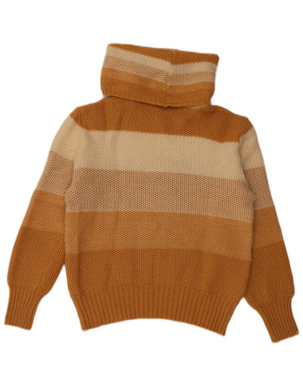 VINTAGE Rollkragenpullover für Damen IT 44 Mittelbeige gestreift