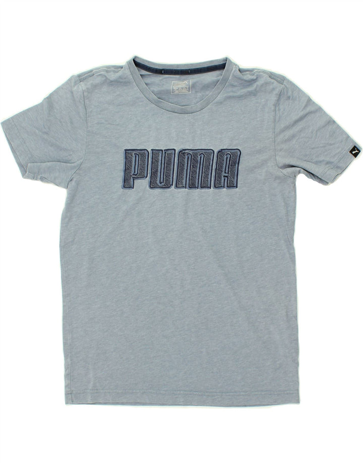 PUMA Mens Graphic T-Shirt Top Small Blue Polyester Vintage Puma and Second-Hand Puma from Messina Hembry 