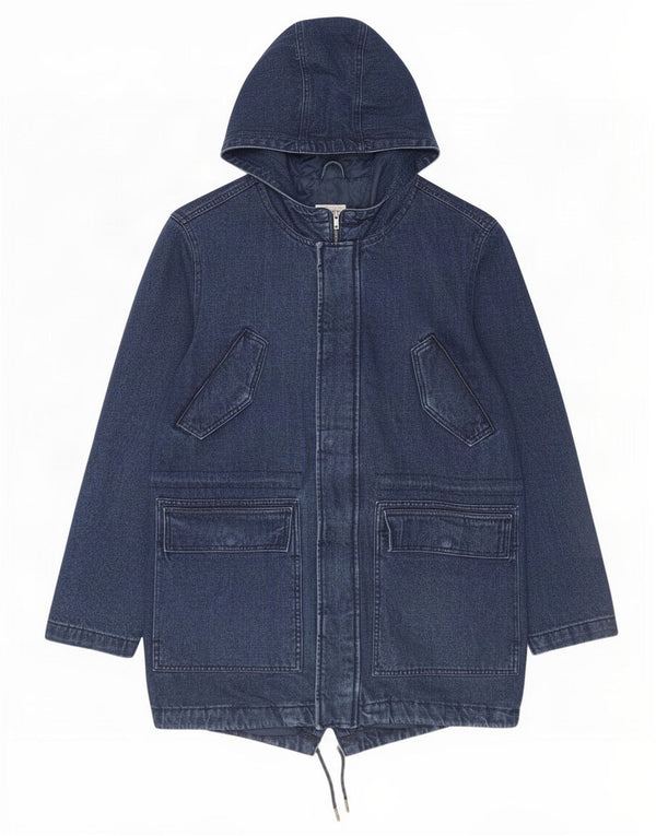 LC Waikiki Herren Standard-Jeansparka mit Kapuze, UK 40, Größe L, Blau, Baumwolle