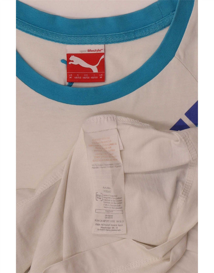 Puma Herren Grafik-Weste-Top aus mittelweißer Baumwolle