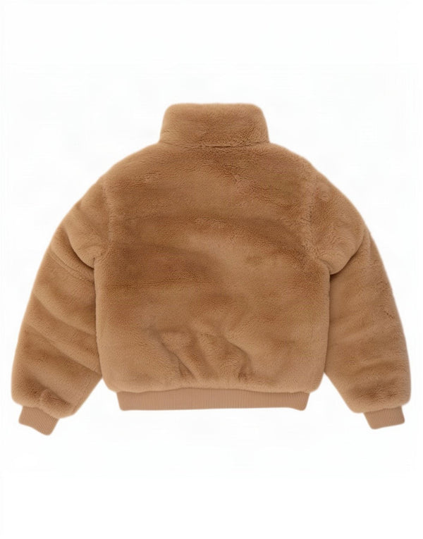 Zara Teddybär-Bomberjacke für Mädchen, 9–10 Jahre, beige, Polyester