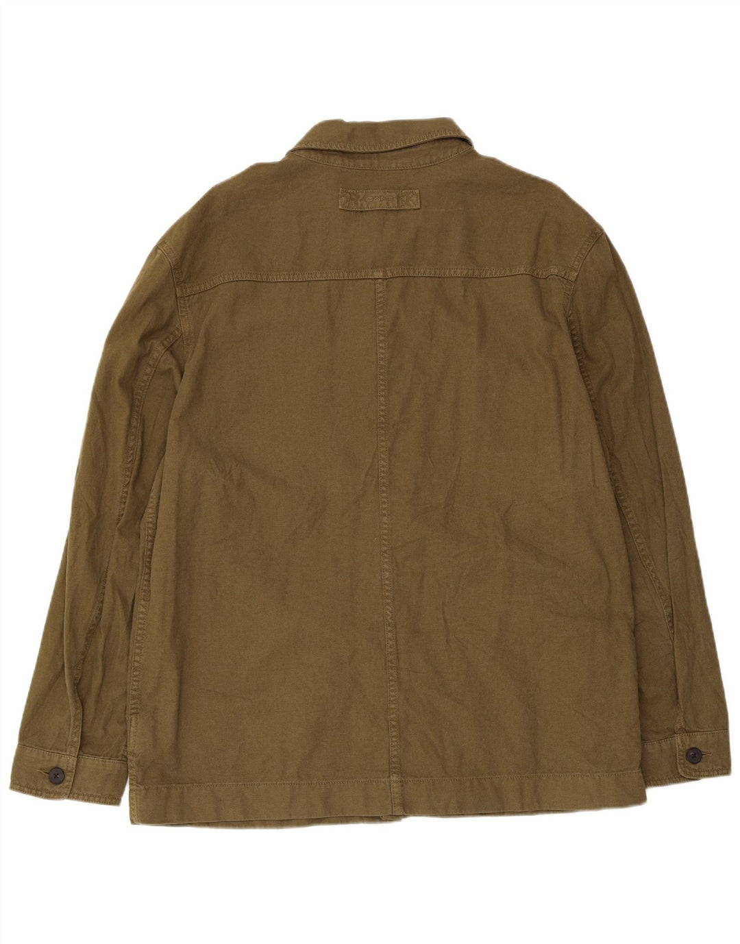 Gant Herren-Overshirt-Hemd, Größe 41/42, 16 1/2, große Khaki-Baumwolle
