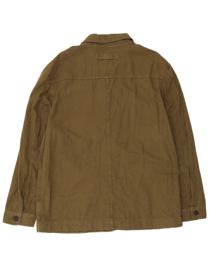 Gant Herren-Overshirt-Hemd, Größe 41/42, 16 1/2, große Khaki-Baumwolle