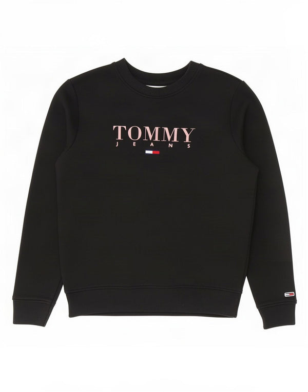 Tommy Hilfiger Damen-Sweatshirt mit Grafik-Übergröße, Gr. 10, Größe S, Schwarz