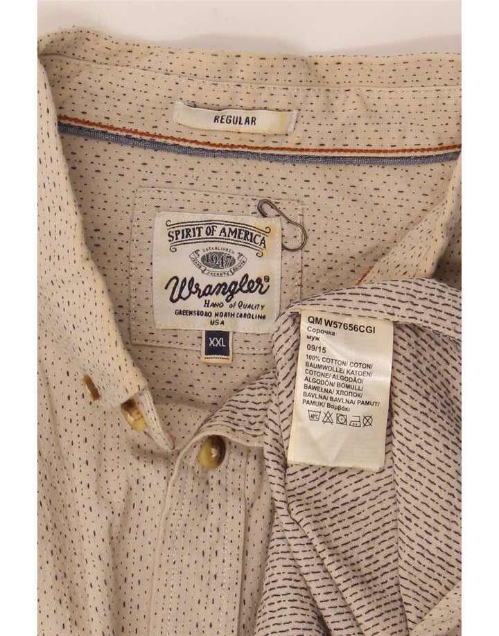 Wrangler Herren-Hemd mit regulärer Passform, 2XL, beige gepunktete Baumwolle
