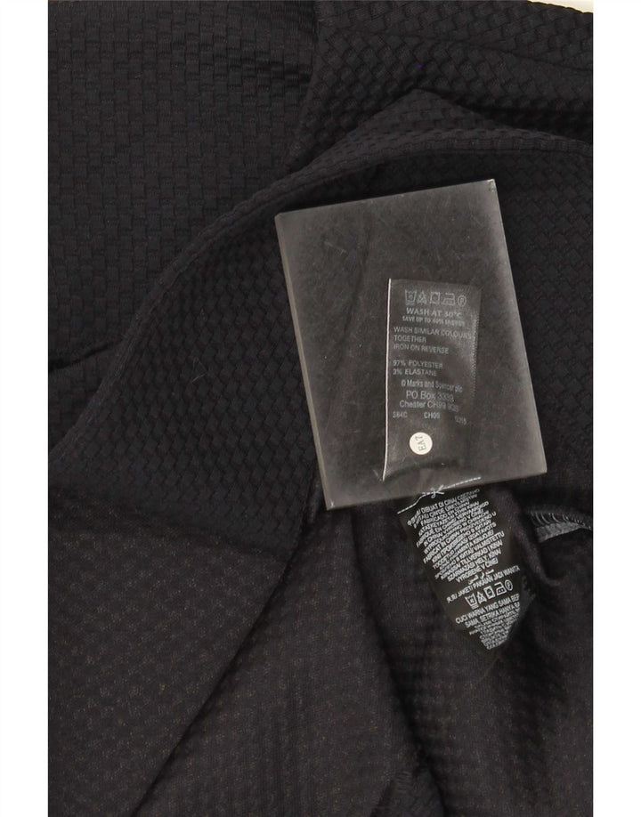 Marks & Spencer Damen Crop 3/4-Ärmel-Blazer-Jacke, UK 16, Größe L, Marineblau