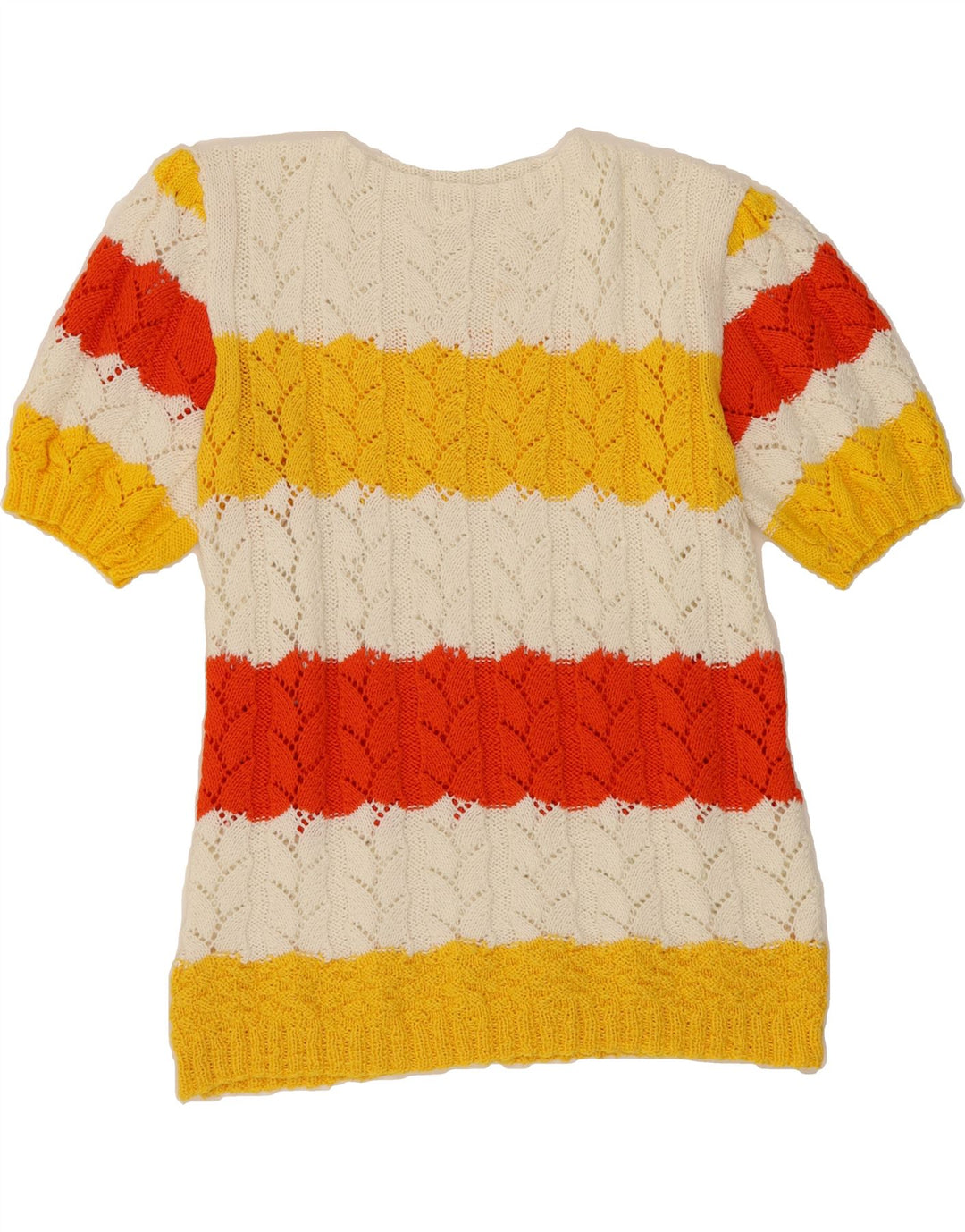 VINTAGE Womens Boat Neck Jumper Sweater UK 12 Medium Multicoloured Striped Vintage Vintage and Second-Hand Vintage from Messina Hembry 