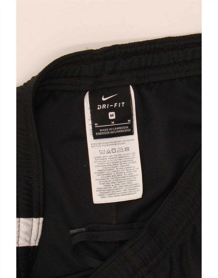 Nike Damen Dri Fit Sport Shorts UK 12 Mittelschwarzes Colourblock-Polyester