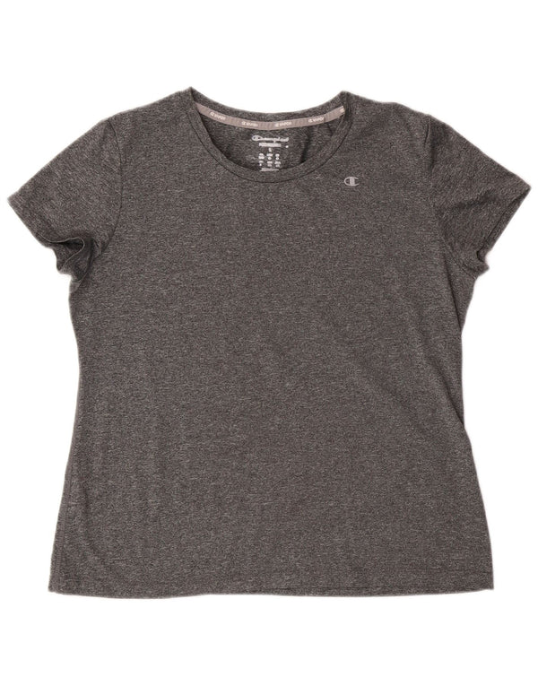 Champion Damen T-Shirt Top UK 16 Large Grau Polyester