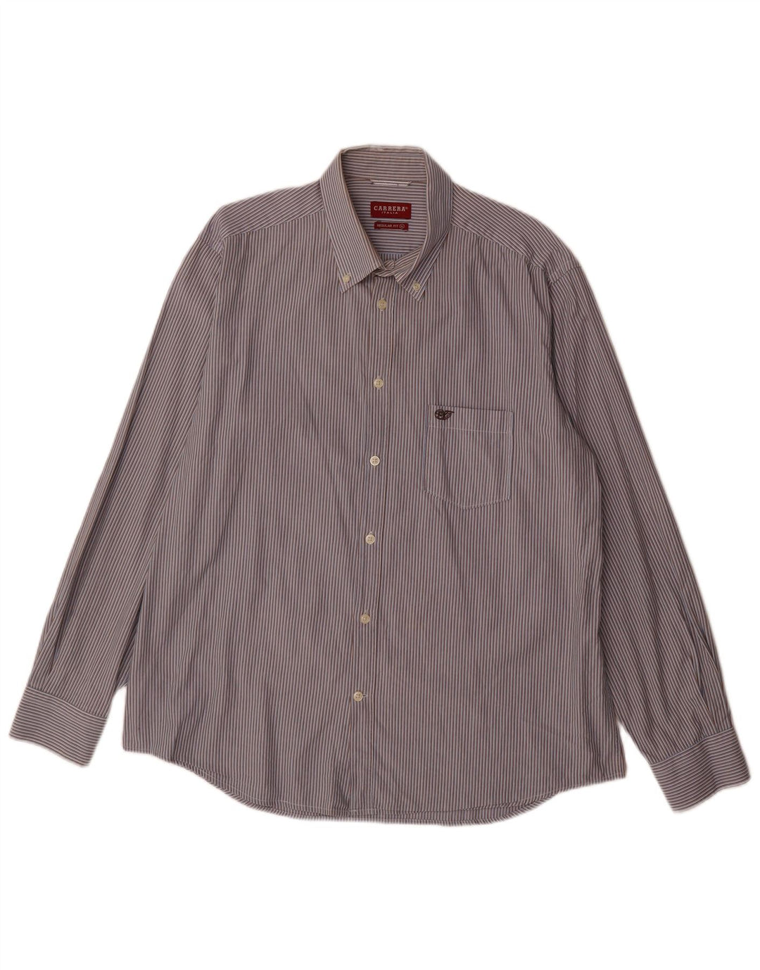 Carrera Herren-Hemd mit normaler Passform, XL, blaue Nadelstreifen-Baumwolle