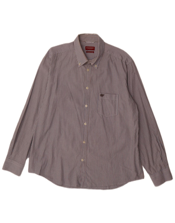 Carrera Herren-Hemd mit normaler Passform, XL, blaue Nadelstreifen-Baumwolle