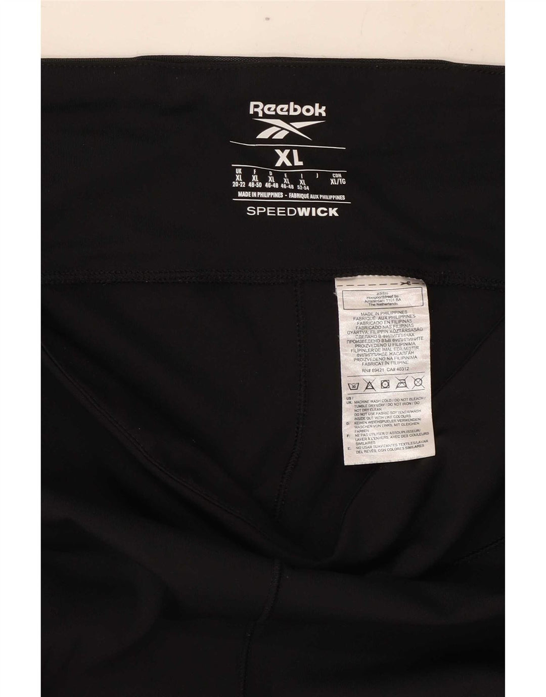 Reebok Damen Crop Leggings UK 20/22 XL Schwarz